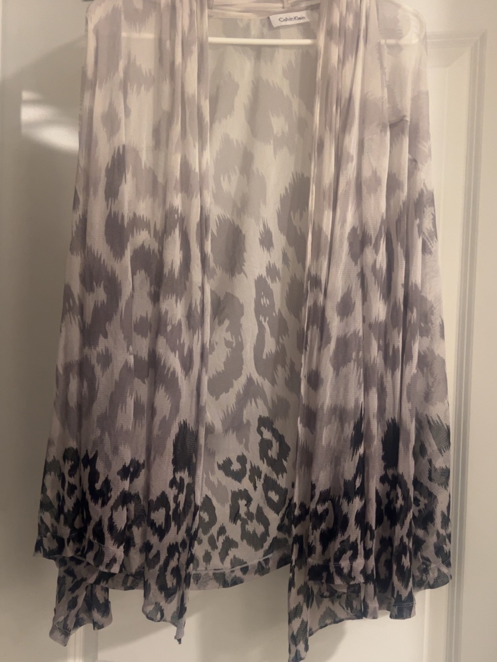 Calvin Klein Gray Ombre Leopard Asymmetrical Skirt